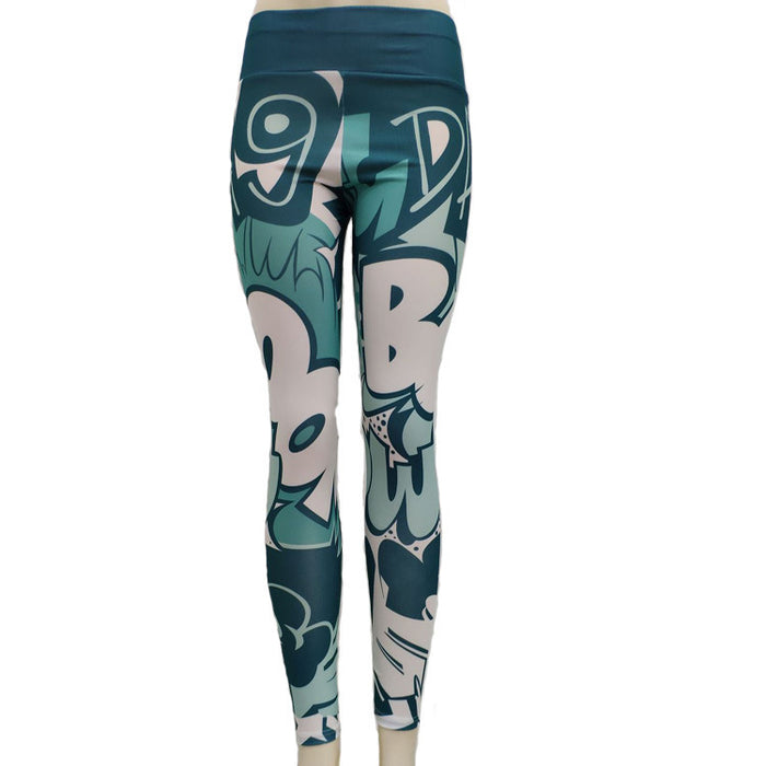 Printed Pants Slim Yoga Pants Sports Leggings Women