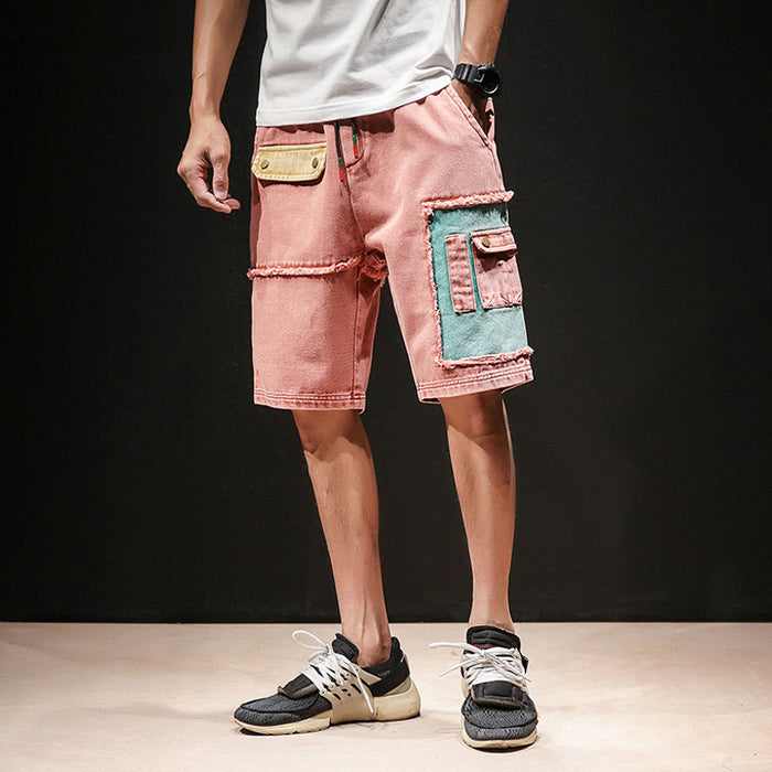 Contrast Oversized Cargo Shorts