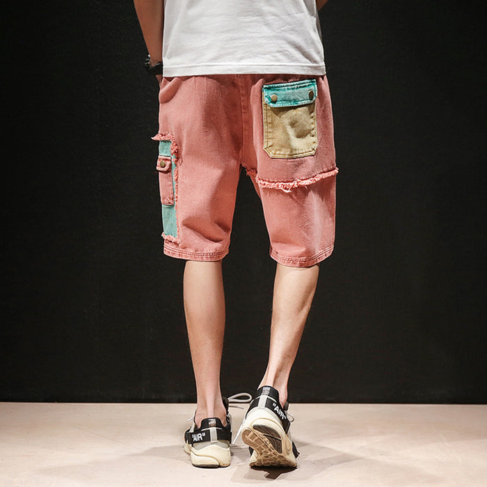 Contrast Oversized Cargo Shorts