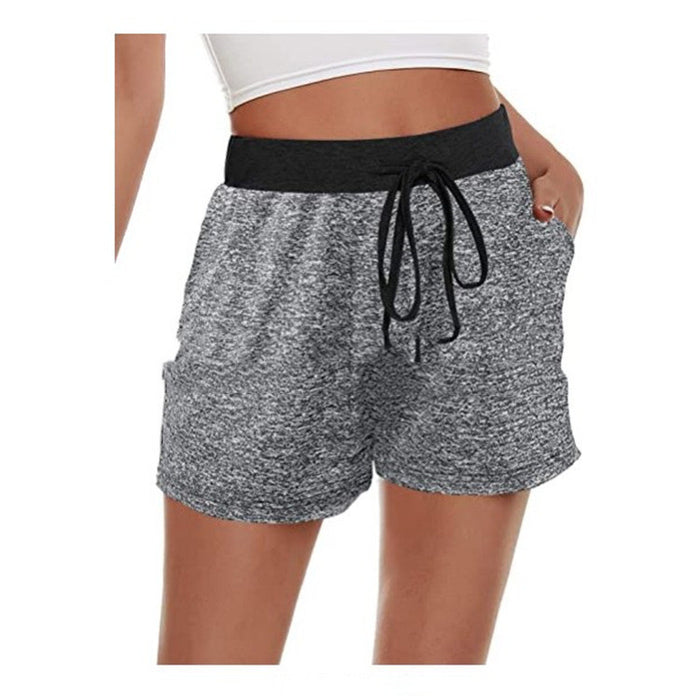 Women's Summer Comfortable Elastic Waist Shorts Fitness Casual Shorts With Pockets