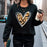 Women's Plus Size Solid Color Heart Leopard Print Sweater