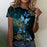 Women's Butterfly Colorful Printing Short Sleeve