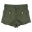 Women's Khaki Rolled Cargo Denim Shorts