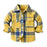 Children's Neutral Plaid Lapel Brushed Long Sleeve Top