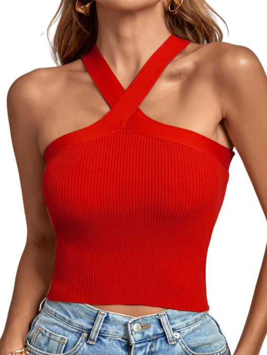 Women's Knitted Inner Match Bottoming Shirt Halterneck Vest