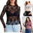 Women's Lace Blouse Long Sleeve Transparent Shirt