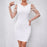 Women's Mesh Stitching Petal Sleeve Dress