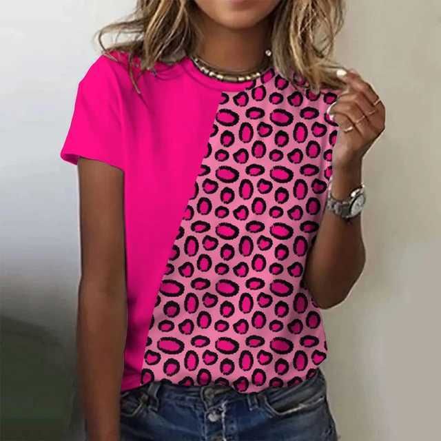 Fashion Leopard Print Casual Short Sleeve