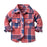 Children's Neutral Plaid Lapel Brushed Long Sleeve Top