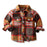 Children's Neutral Plaid Lapel Brushed Long Sleeve Top