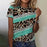 Fashion Leopard Print Casual Short Sleeve