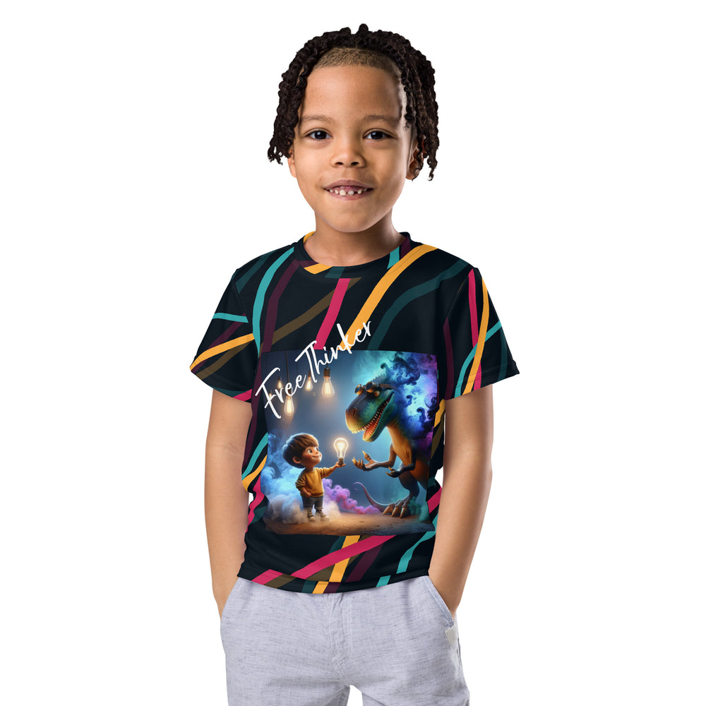 "Dino Glow Adventure" Kids crew neck t-shirt