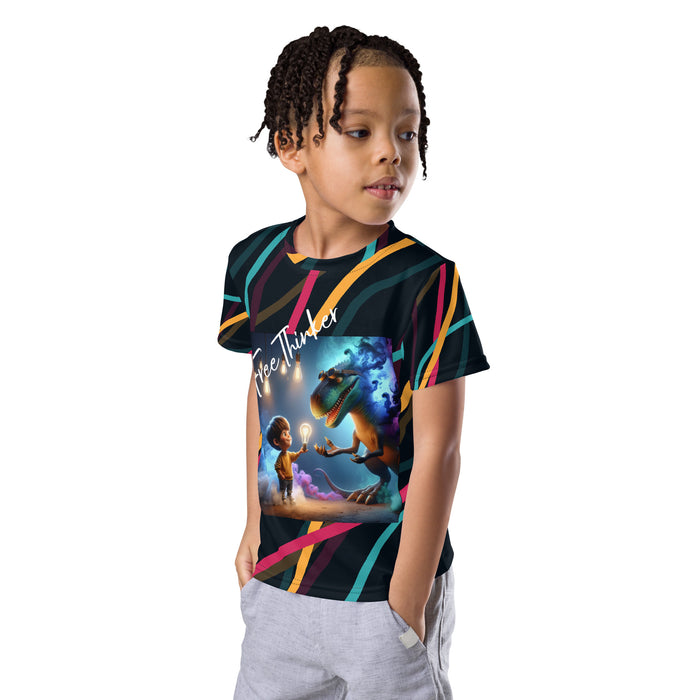 "Dino Glow Adventure" Kids crew neck t-shirt