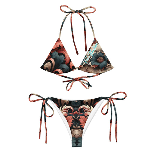 "Baroque Blossom" All-over print recycled string bikini