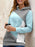 Casual Loose Hooded Color Contrast Women's Sweater Fleece Shirt