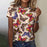 Women's Butterfly Colorful Printing Short Sleeve