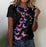 Women's Butterfly Colorful Printing Short Sleeve