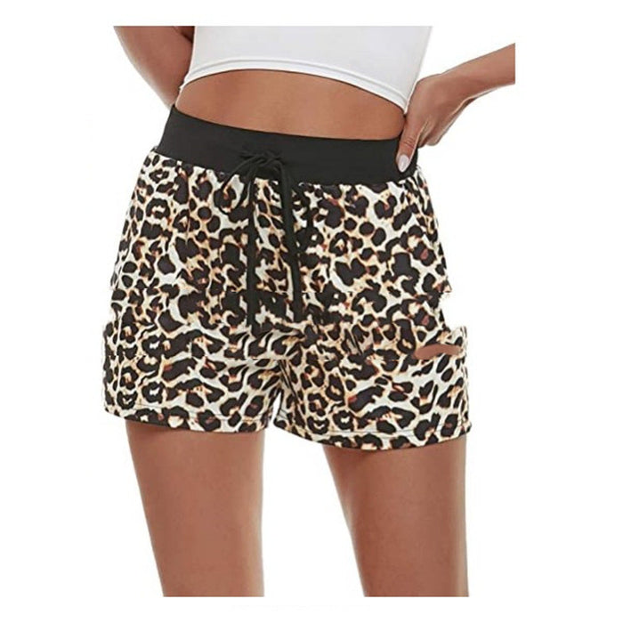 Women's Summer Comfortable Elastic Waist Shorts Fitness Casual Shorts With Pockets