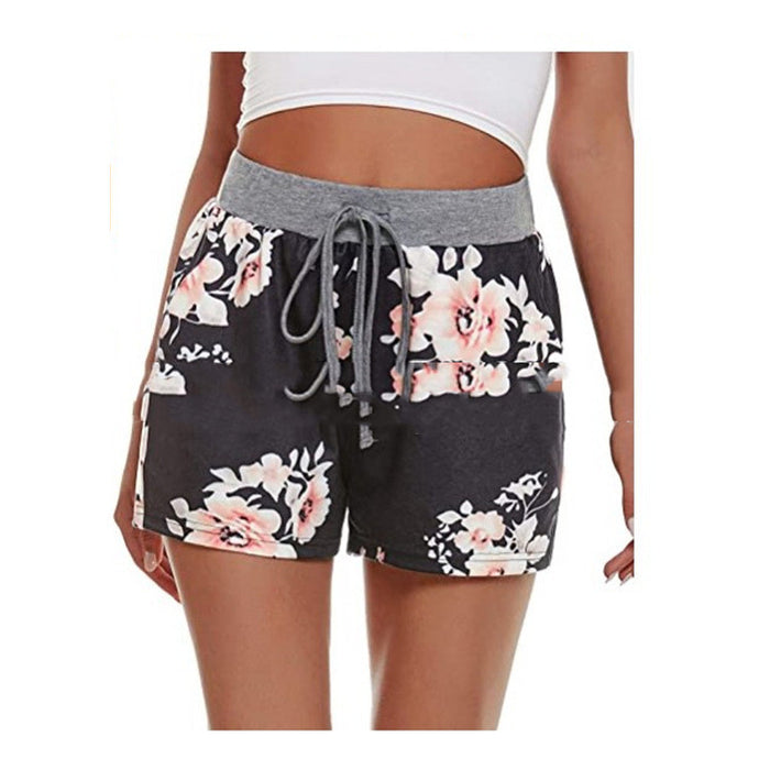 Women's Summer Comfortable Elastic Waist Shorts Fitness Casual Shorts With Pockets