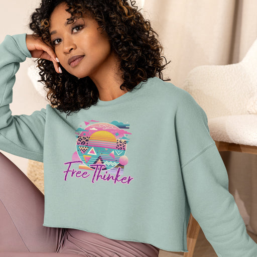 "Sunset Synthwave" Crop Sweatshirt