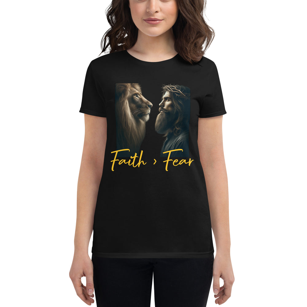 "Faith > Fear" Women's short sleeve t-shirt